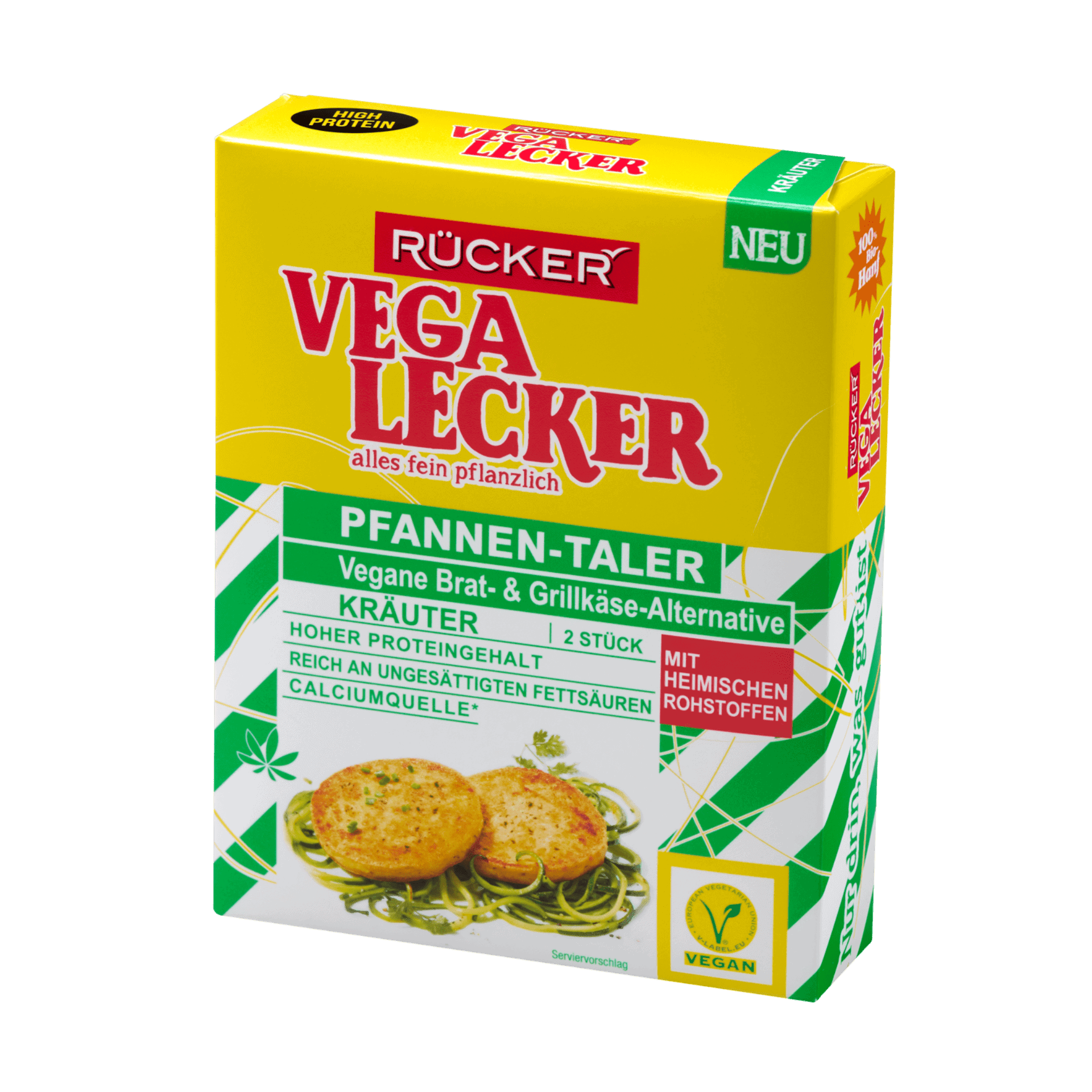 Vega Lecker Pfannen-Taler_Vegane Brat- und Grillkäse-Alternative Kräuter